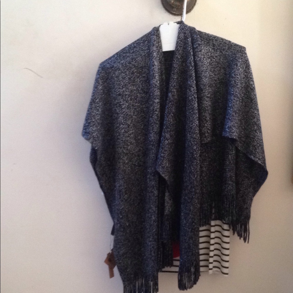 A black and silver shawl .  Dressy or casual.